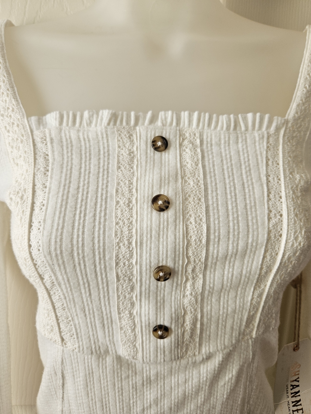 SHYANNE- Long-Sleeve Square Neck Ribbed Top - Picture 3 of 4